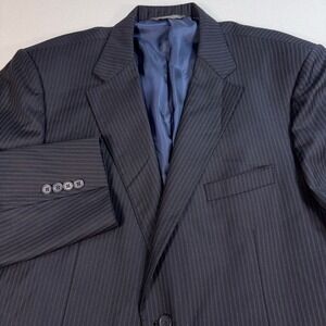 Loro Piana Blazer Men's 46-40‎ Regular Black Wool Pinstripe Wish Super 160's